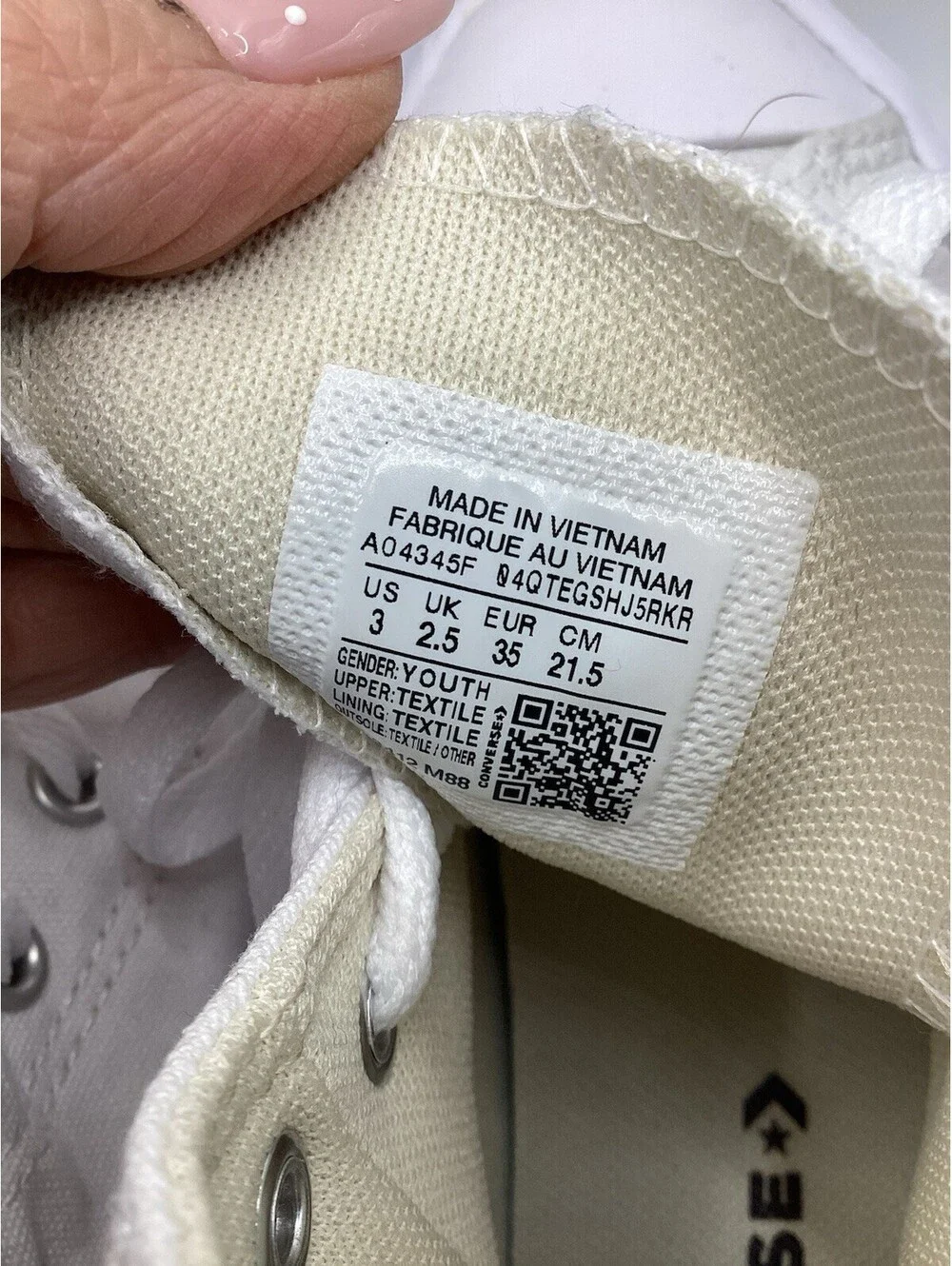Converse All Star Platform Shoes Kids Size 3 White Rainbow High Top